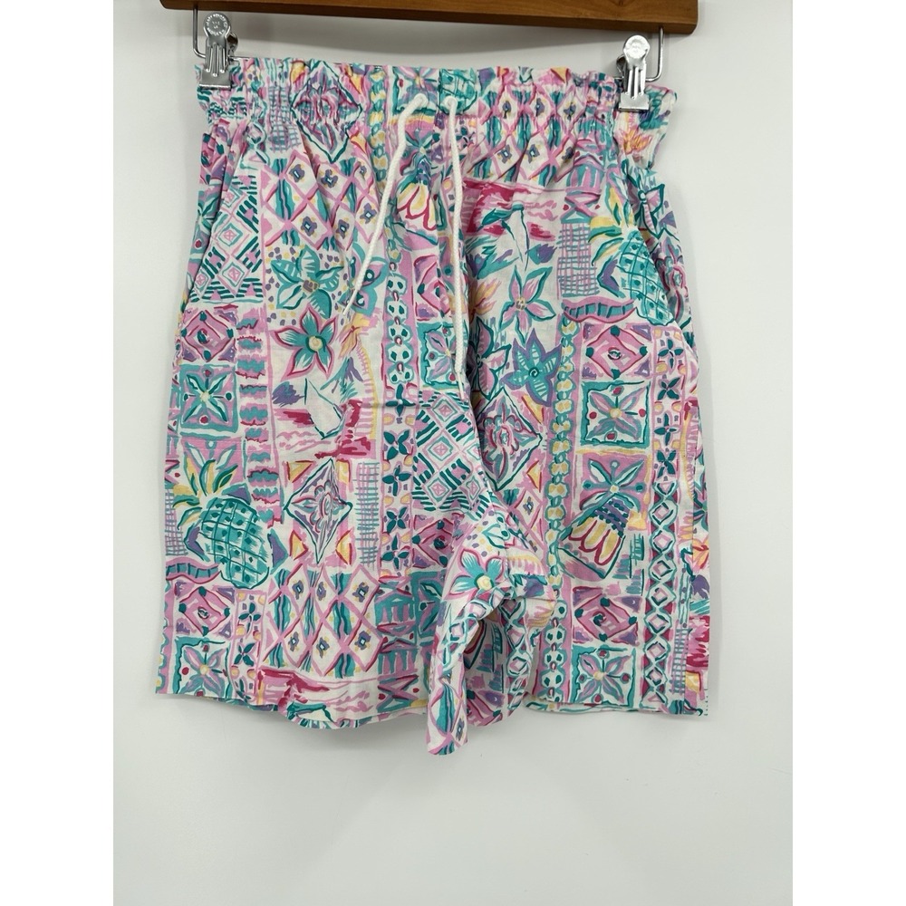 Vintage Jantzen Womens Shorts Size 12 90s Resortwear Pastel Tropical Beach Retro